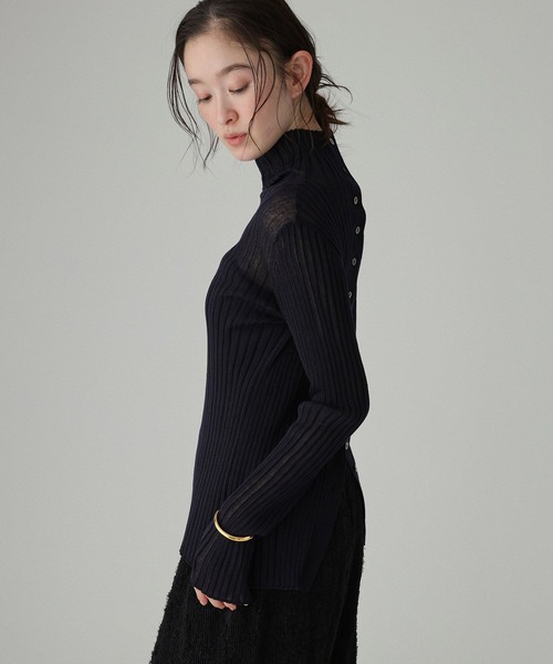 BABYLONE（バビロン）の「2wayシアーリブニット（ニット/セーター・レディース・ホワイト/ネイビー/イエロー・フリー）」の18枚目の写真