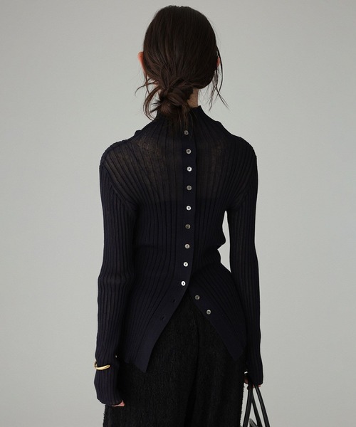 BABYLONE（バビロン）の「2wayシアーリブニット（ニット/セーター・レディース・ホワイト/ネイビー/イエロー・フリー）」の19枚目の写真