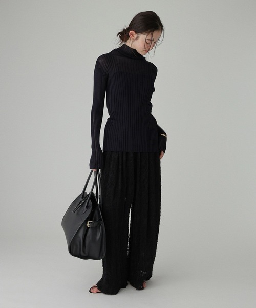 BABYLONE（バビロン）の「2wayシアーリブニット（ニット/セーター・レディース・ホワイト/ネイビー/イエロー・フリー）」の21枚目の写真