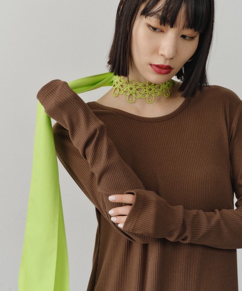 yae（ヤエ）の「Flower lace choker / フラワーレースチョーカー（チョーカー・レディース・フューシャピンク/ブラック/ライトグリーン/ホワイト・FREE）」の3枚目の写真