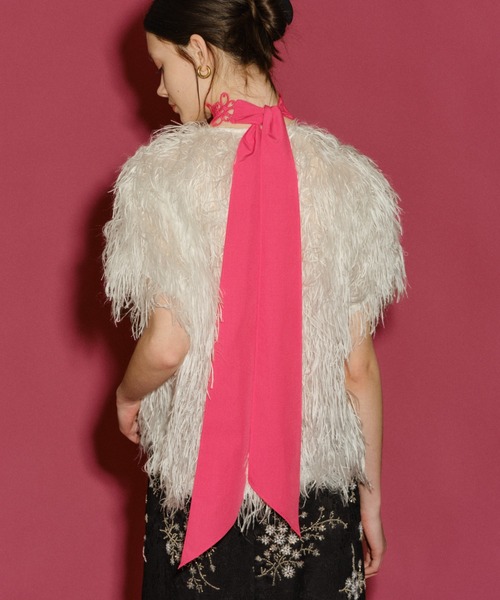 yae（ヤエ）の「Flower lace choker / フラワーレースチョーカー（チョーカー・レディース・フューシャピンク/ブラック/ライトグリーン/ホワイト・FREE）」の4枚目の写真