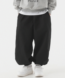 PIANER KIDS（ピアネールキッズ）の「コットンワイドバンディングジョガーパンツ（ブラック）（スウェットパンツ）」