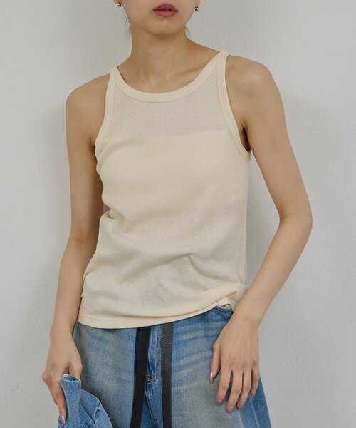 GALLARDAGALANTE(ガリャルダガランテ)の「【PEAS】カバーテレコタンク(タンクトップ・レディース・ホワイト/アイボリー・FREE)」の12枚目の写真