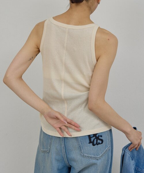 GALLARDAGALANTE(ガリャルダガランテ)の「【PEAS】カバーテレコタンク(タンクトップ・レディース・ホワイト/アイボリー・FREE)」の14枚目の写真