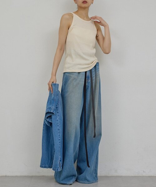 GALLARDAGALANTE(ガリャルダガランテ)の「【PEAS】カバーテレコタンク(タンクトップ・レディース・ホワイト/アイボリー・FREE)」の16枚目の写真