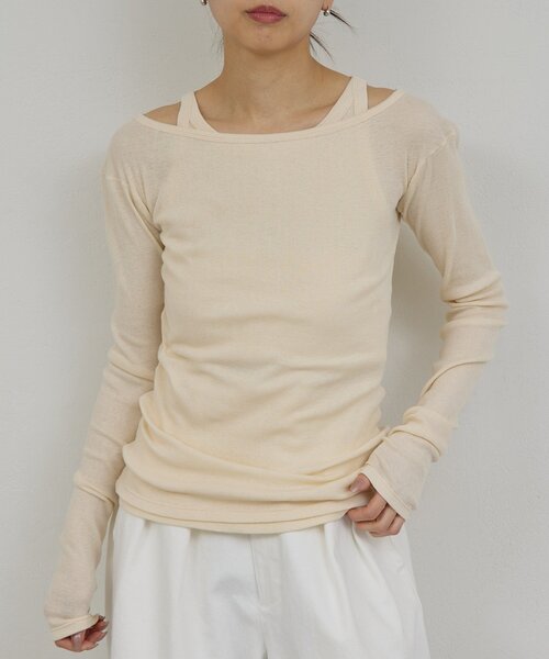 GALLARDAGALANTE(ガリャルダガランテ)の「【PEAS】カバーテレコタンク(タンクトップ・レディース・ホワイト/アイボリー・FREE)」の20枚目の写真