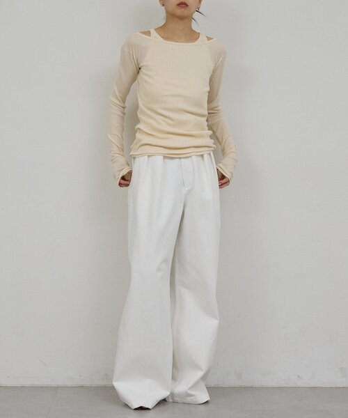 GALLARDAGALANTE(ガリャルダガランテ)の「【PEAS】カバーテレコタンク(タンクトップ・レディース・ホワイト/アイボリー・FREE)」の21枚目の写真