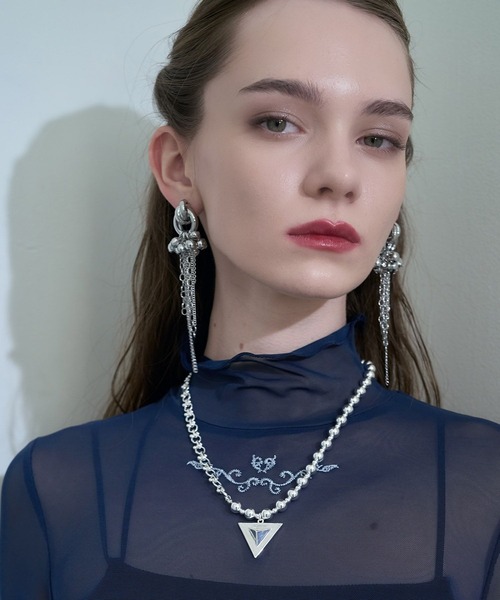 HARE(ハレ)の「トライアングルツキネックレス(HARE)(ネックレス・レディース・シルバー/ブラック・FREE)」の7枚目の写真