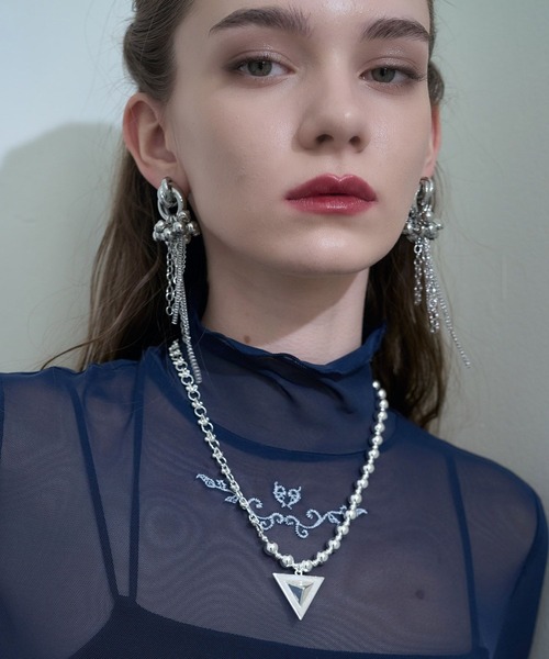 HARE(ハレ)の「トライアングルツキネックレス(HARE)(ネックレス・レディース・シルバー/ブラック・FREE)」の8枚目の写真