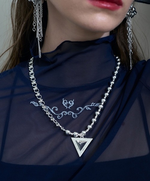 HARE(ハレ)の「トライアングルツキネックレス(HARE)(ネックレス・レディース・シルバー/ブラック・FREE)」の9枚目の写真