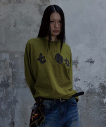 TONY LAWRENCE（トニーローレンス）の「アプリケパッチロングスリーブライトグリーン（Tシャツ/カットソー）」