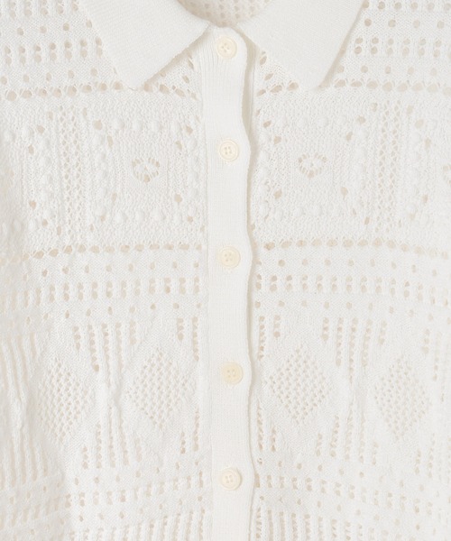 PAGEBOY(ページボーイ)の「クロシェライクエリツキカーディガン(カーディガン/ボレロ・レディース・レッド/オフホワイト/ブラック・FREE)」の4枚目の写真