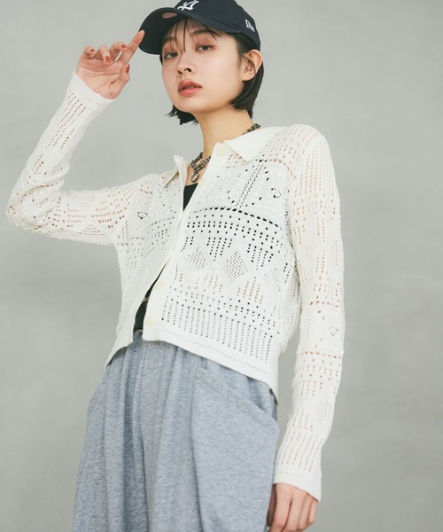 PAGEBOY(ページボーイ)の「クロシェライクエリツキカーディガン(カーディガン/ボレロ・レディース・レッド/オフホワイト/ブラック・FREE)」の22枚目の写真