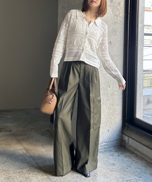 PAGEBOY(ページボーイ)の「クロシェライクエリツキカーディガン(カーディガン/ボレロ・レディース・レッド/オフホワイト/ブラック・FREE)」の11枚目の写真