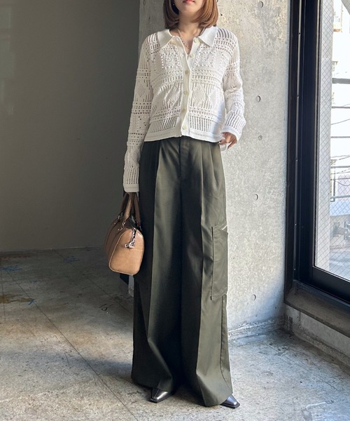 PAGEBOY(ページボーイ)の「クロシェライクエリツキカーディガン(カーディガン/ボレロ・レディース・レッド/オフホワイト/ブラック・FREE)」の12枚目の写真