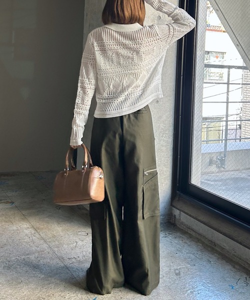 PAGEBOY(ページボーイ)の「クロシェライクエリツキカーディガン(カーディガン/ボレロ・レディース・レッド/オフホワイト/ブラック・FREE)」の14枚目の写真