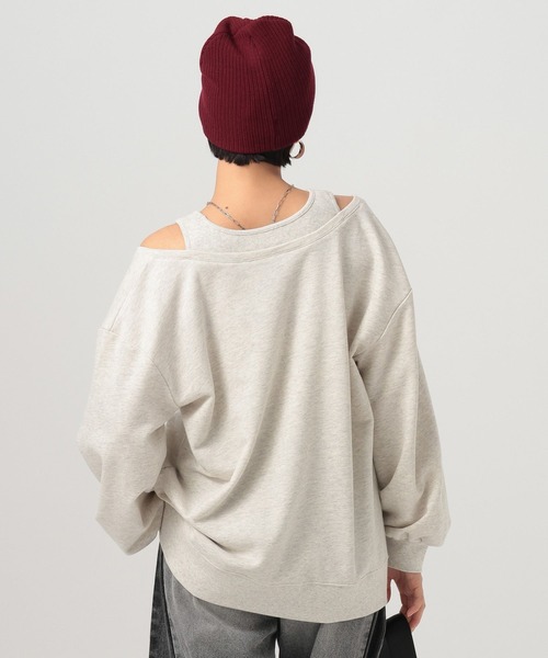 BAYFLOW(ベイフロー)の「フェイクレイヤードオフショルプルオーバー(Tシャツ/カットソー・レディース・ブラック/オフホワイト・FREE)」の17枚目の写真