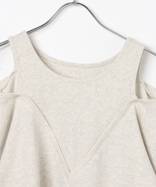 BAYFLOW(ベイフロー)の「フェイクレイヤードオフショルプルオーバー(Tシャツ/カットソー・レディース・ブラック/オフホワイト・FREE)」の5枚目の写真