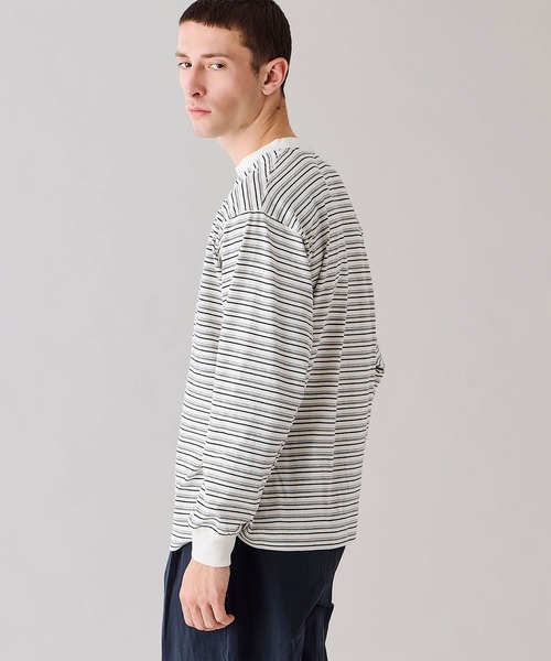 DANTON(ダントン)の「DANTON | クルーネック 長袖ボーダーTシャツ MEN(Tシャツ/カットソー・メンズ・ホワイト系その他5/ブラック系その他・XL/M/L/S)」の13枚目の写真