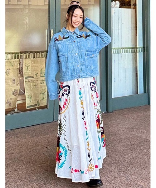 チャイハネ(チャイハネ)の「【チャイハネ】エルジャン刺繍ロングスカート(スカート・レディース・ブルー/ホワイト/ブラック・FREE)」の16枚目の写真