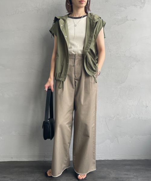 MILITARY（ミリタリー）の「[MILITARY/ミリタリー] 別注 スノーパーカーベスト（ベスト・レディース・ホワイト/ブラック/オリーブ・S/M）」の14枚目の写真