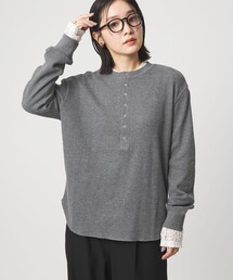 【WEB限定】＜at ease＞ワッフル ヘンリーネック ロングスリーブ カットソー