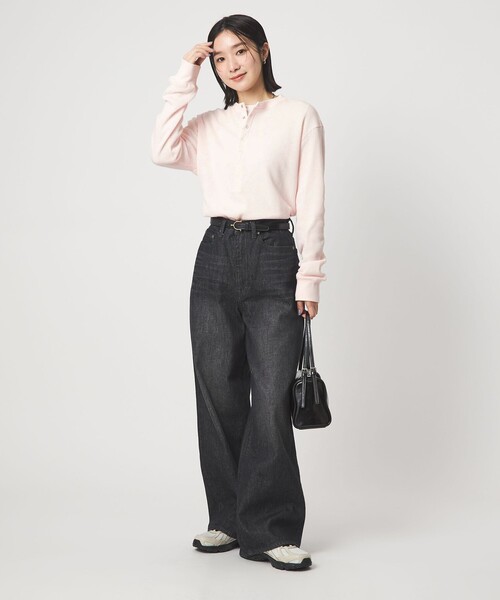 green label relaxing（グリーンレーベルリラクシング）の「【WEB限定】＜at ease＞ワッフル ヘンリーネック ロングスリーブ カットソー（Tシャツ/カットソー・レディース・オフホワイト/ライトピンク/ネイビー・FREE）」の11枚目の写真