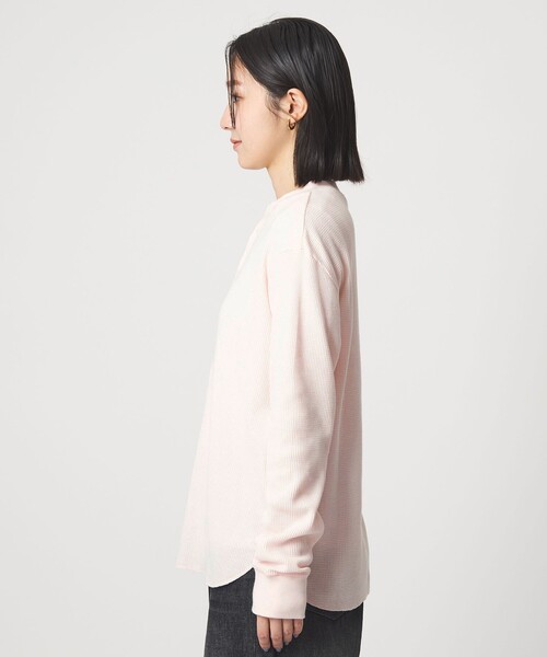 green label relaxing（グリーンレーベルリラクシング）の「【WEB限定】＜at ease＞ワッフル ヘンリーネック ロングスリーブ カットソー（Tシャツ/カットソー・レディース・オフホワイト/ライトピンク/ネイビー・FREE）」の17枚目の写真