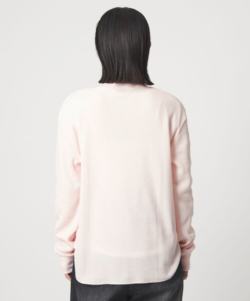 green label relaxing（グリーンレーベルリラクシング）の「【WEB限定】＜at ease＞ワッフル ヘンリーネック ロングスリーブ カットソー（Tシャツ/カットソー・レディース・オフホワイト/ライトピンク/ネイビー・FREE）」の18枚目の写真