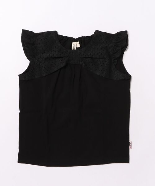 nino(ニノ)の「レースリボン Tシャツ(Tシャツ/カットソー・キッズ・ブラック・150cm/140cm)」の1枚目の写真