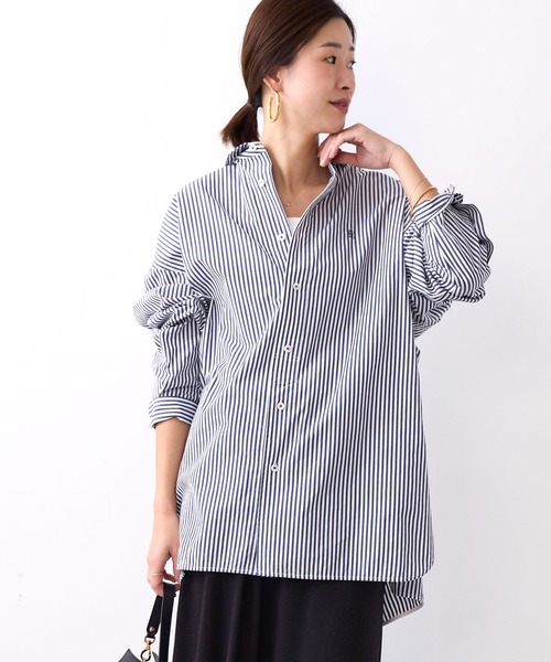 TICCA(ティッカ)の「【TICCA】スクエアビッグシャツ(シャツ/ブラウス・レディース・ネイビー/ピンク・1)」の2枚目の写真