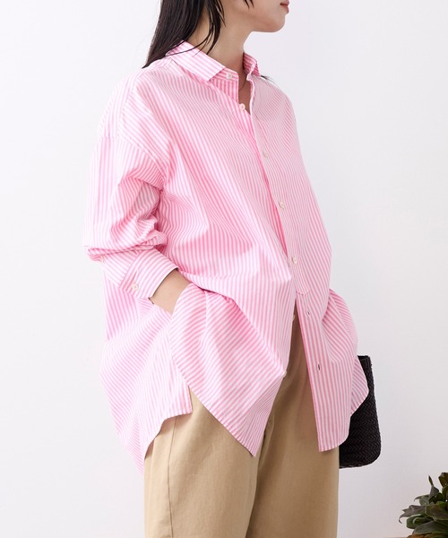 TICCA(ティッカ)の「【TICCA】スクエアビッグシャツ(シャツ/ブラウス・レディース・ネイビー/ピンク・1)」の5枚目の写真