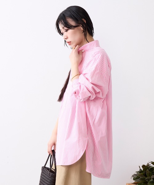 TICCA(ティッカ)の「【TICCA】スクエアビッグシャツ(シャツ/ブラウス・レディース・ネイビー/ピンク・1)」の7枚目の写真