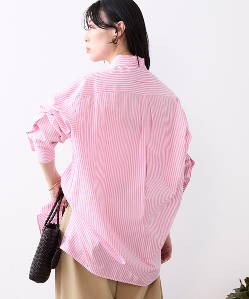 TICCA(ティッカ)の「【TICCA】スクエアビッグシャツ(シャツ/ブラウス・レディース・ネイビー/ピンク・1)」の8枚目の写真