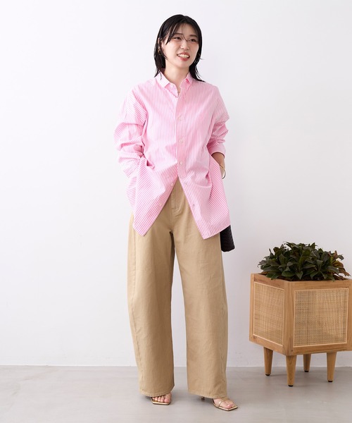 TICCA(ティッカ)の「【TICCA】スクエアビッグシャツ(シャツ/ブラウス・レディース・ネイビー/ピンク・1)」の10枚目の写真