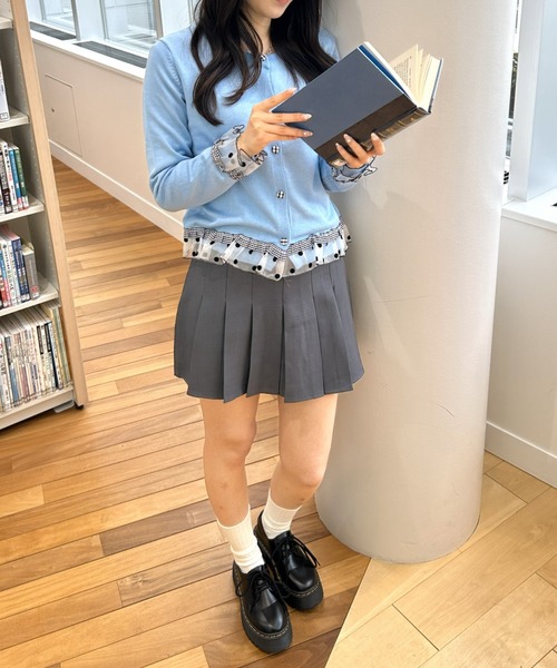 LAC-VERT（ラック・ヴェール）の「チュールドットカーディガン（カーディガン/ボレロ・レディース・グレー/ネイビー/アイボリー/ブルー・FREE）」の8枚目の写真