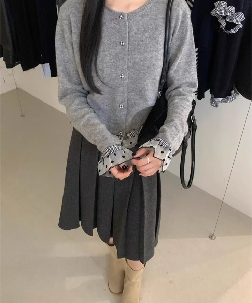 LAC-VERT（ラック・ヴェール）の「チュールドットカーディガン（カーディガン/ボレロ・レディース・グレー/ネイビー/アイボリー/ブルー・FREE）」の18枚目の写真