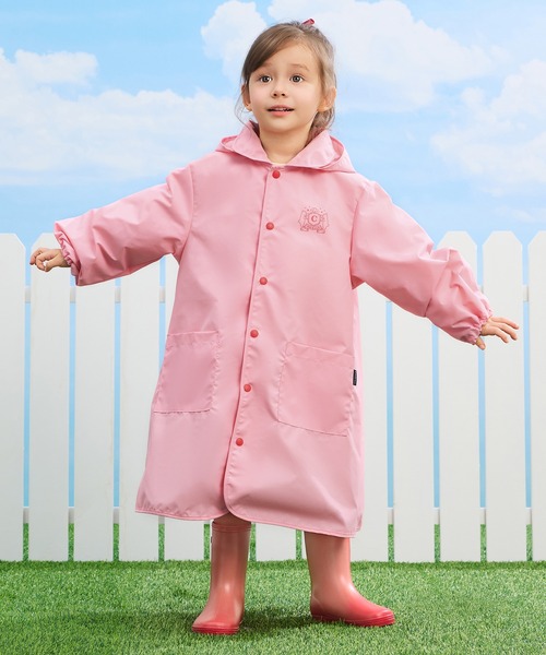 combimini（コンビミニ）の「はっ水ナイロンカラーレインコート（レインコート/ポンチョ・キッズ・エメラルド/ピンク/クリーム/ネイビー/サックスブルー・M(100-110)/L(120-130)/S(80-90)）」の5枚目の写真