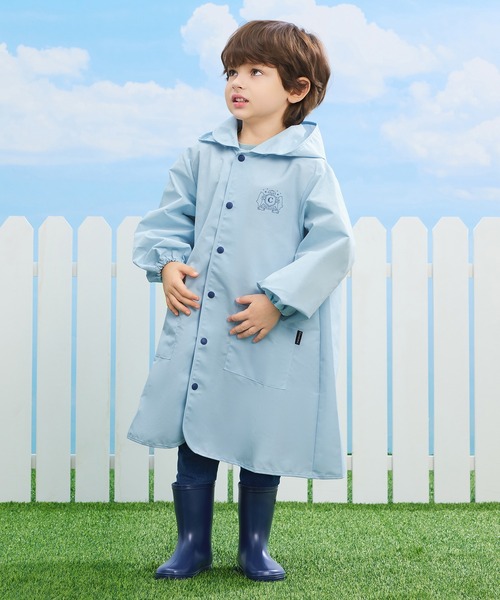 combimini（コンビミニ）の「はっ水ナイロンカラーレインコート（レインコート/ポンチョ・キッズ・エメラルド/ピンク/クリーム/ネイビー/サックスブルー・M(100-110)/L(120-130)/S(80-90)）」の8枚目の写真