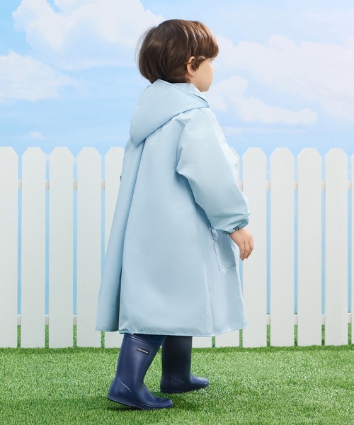 combimini（コンビミニ）の「はっ水ナイロンカラーレインコート（レインコート/ポンチョ・キッズ・エメラルド/ピンク/クリーム/ネイビー/サックスブルー・M(100-110)/L(120-130)/S(80-90)）」の9枚目の写真