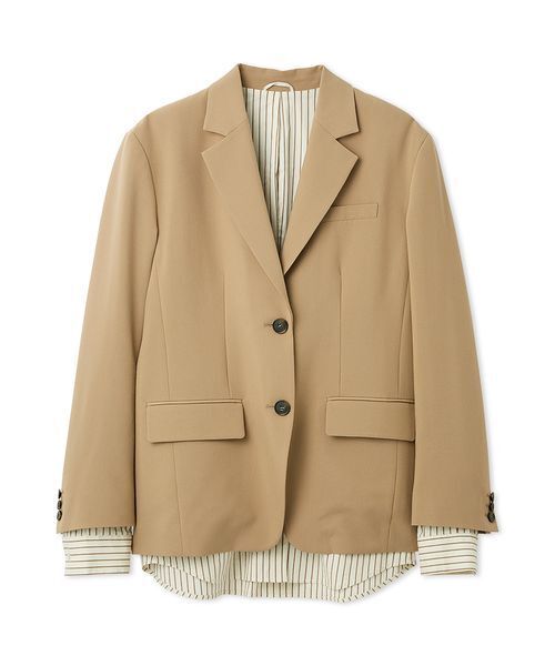 Mila Owen（ミラオーウェン）の「シャツレイヤードジャケット（テーラードジャケット・レディース・グレー/ネイビー/ベージュ・1/0）」の3枚目の写真