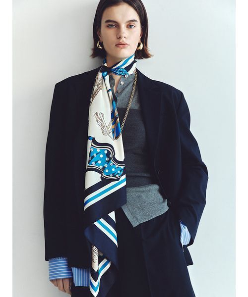 Mila Owen（ミラオーウェン）の「シャツレイヤードジャケット（テーラードジャケット・レディース・グレー/ネイビー/ベージュ・1/0）」の4枚目の写真