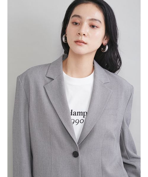 Mila Owen（ミラオーウェン）の「シャツレイヤードジャケット（テーラードジャケット・レディース・グレー/ネイビー/ベージュ・1/0）」の13枚目の写真