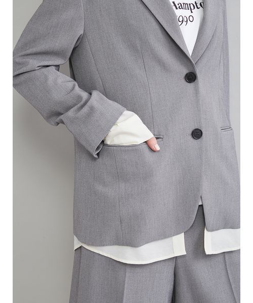 Mila Owen（ミラオーウェン）の「シャツレイヤードジャケット（テーラードジャケット・レディース・グレー/ネイビー/ベージュ・1/0）」の16枚目の写真