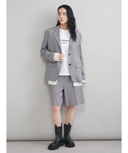 Mila Owen（ミラオーウェン）の「シャツレイヤードジャケット（テーラードジャケット・レディース・グレー/ネイビー/ベージュ・1/0）」の21枚目の写真