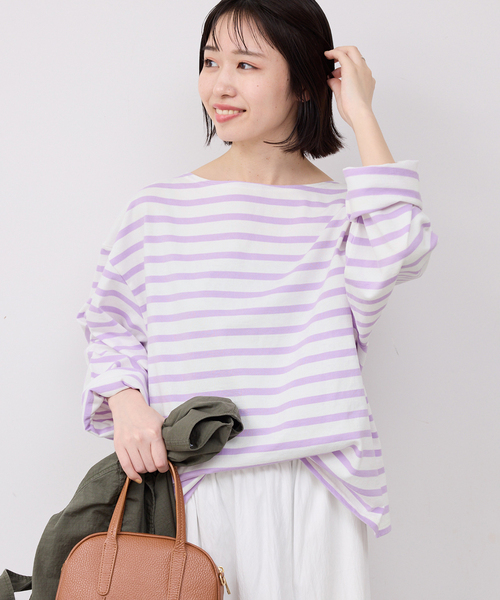 SLOBE IENA（スローブイエナ）の「ボーダープルオーバー（Tシャツ/カットソー・レディース・レッド/ブルー系その他/ラベンダー・FREE）」の3枚目の写真