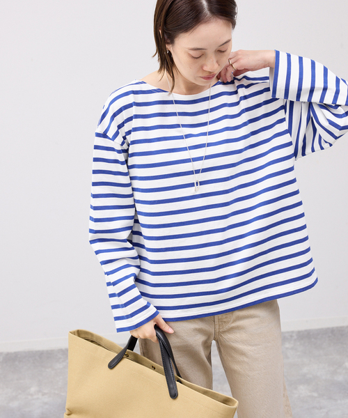 SLOBE IENA（スローブイエナ）の「ボーダープルオーバー（Tシャツ/カットソー・レディース・レッド/ブルー系その他/ラベンダー・FREE）」の2枚目の写真