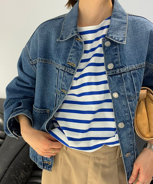 SLOBE IENA（スローブイエナ）の「ボーダープルオーバー（Tシャツ/カットソー・レディース・レッド/ブルー系その他/ラベンダー・FREE）」の10枚目の写真