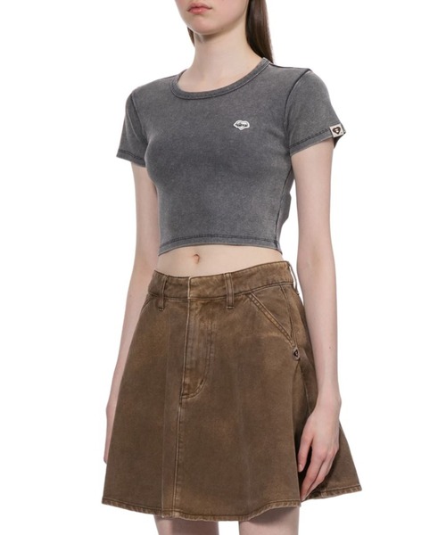 APEE BY A BATHING APE(エイピーバイアベイシングエイプ)の「WASHED RIBBED TEE(Tシャツ/カットソー・レディース・グレー/ネイビー・X-SMALL/SMALL)」の5枚目の写真
