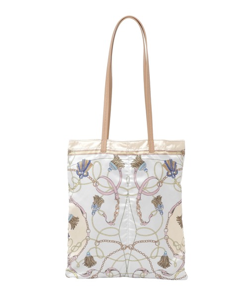 Green　Parks（グリーンパークス）の「スカーフ柄トート（トートバッグ・レディース・ライトグレー/アイボリー・FREE）」の6枚目の写真